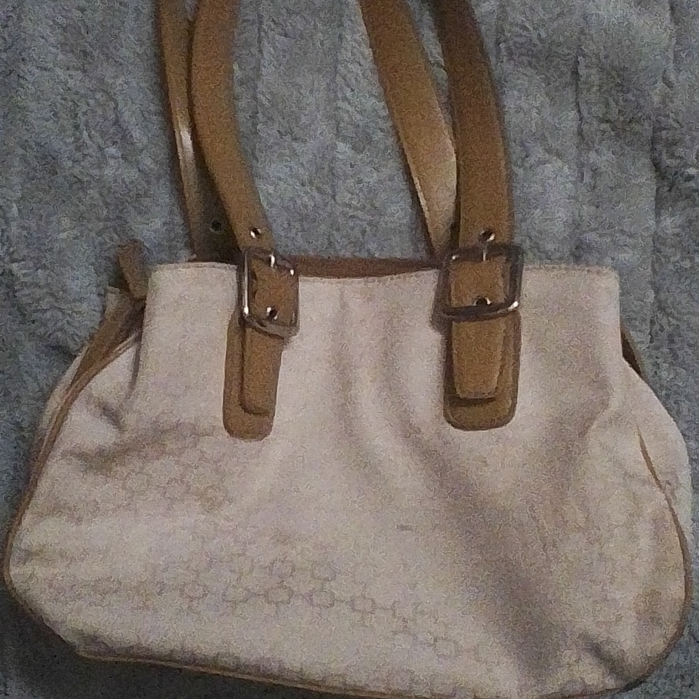 Elegant Cream and Tan Women's Handbag